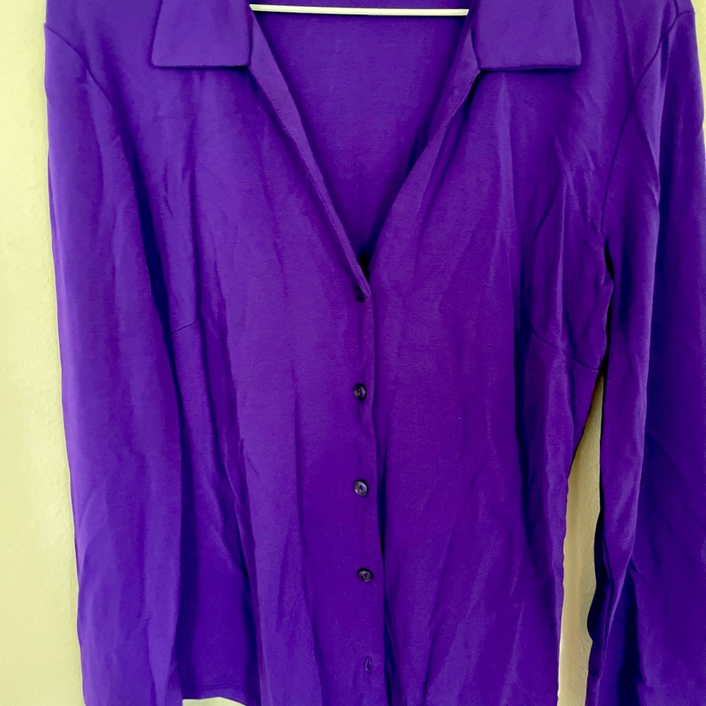 INC International Concepts Purple Button up Blouse.